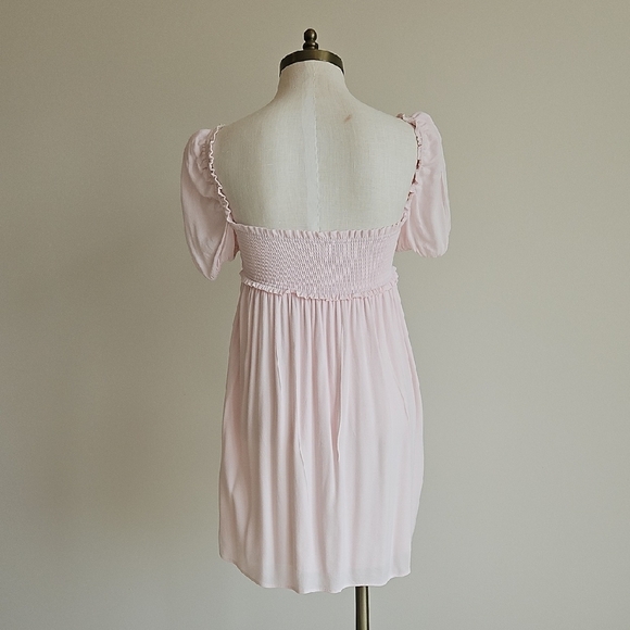Aritzia Sundeh Baby Pink Smocked Mini Dress - Picture 3 of 4